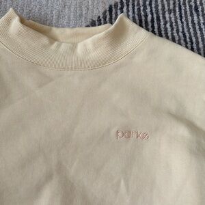 PARKE Embroidered Mockneck Butter (S/M)